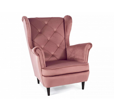 Kreslo LADY Velvet, staroružové Bluvel 52/wenge