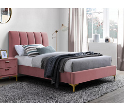 Posteľ MIRAGE Velvet, 90x200 cm, staroružová Velvet 185/zlatá