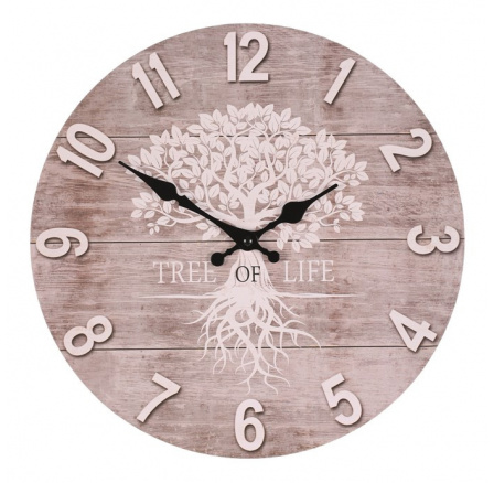 Hodiny nástěnné - pr. 34 cm, MDF, strom života Hodiny nástěnné - pr. 34 cm, MDF, strom života