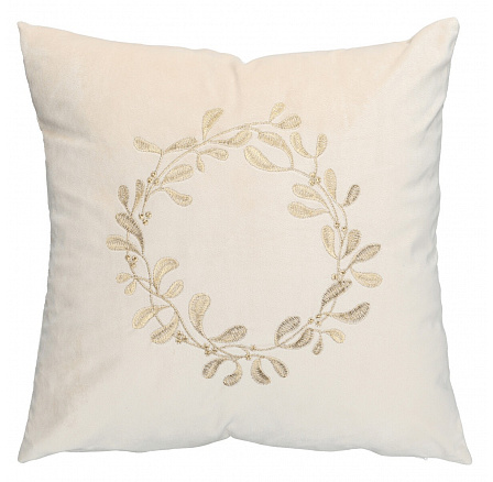 Polštář s výplní - s věncem, béžový, 100% polyester, 45 x 45 cm Polštář s výplní - s věncem, béžový, 100% polyester, 45 x 45 cm