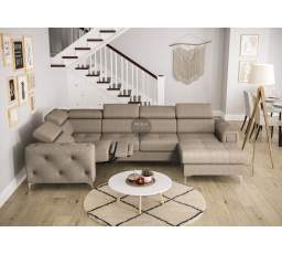 Rohová sedacia súprava ORION MAX III, relax s funkciou spania 165x320x190 cm - béžová, ľavá
