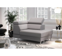 Kreslo leňoška GALAXY prírodná koža - Pravá strana, Sivá koža