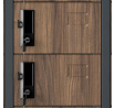 Plechová uzamykateľná šatníková skrinka OLIVER, 900 x 1850 x 450 mm, Eco Design: antracitová/orech