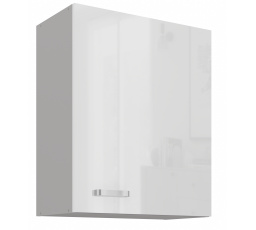 Horní skřínka BIANCA - 60 G-72 1F, Šedá / Bílý lesk