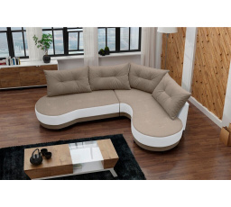 Rohová sedacia súprava Abbey P sv.hnedá/biela