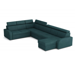 Rohová sedacia súprava v tvare U Nórsko tyrkysová