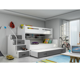 Poschodová posteľ Maty NEW ÚP biela/grafit
