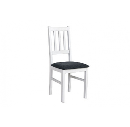 BOSANOVA 4 jedálenské stoličky (BOSS 4) drevo Biela/grafitová látka č. 11 (DM)- kolekcia "DRE" (K150-E)