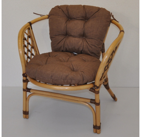 Ratanové kreslo Bahama honey LUX vankúš hnedé zvýraznenia