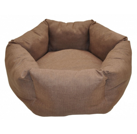 Šesťhranná posteľ AXIN - hnedá melírovaná