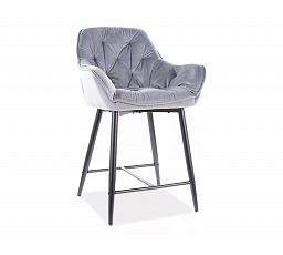 Barová stolička CHERRY H-2, čierna/sivá Bluvel 14