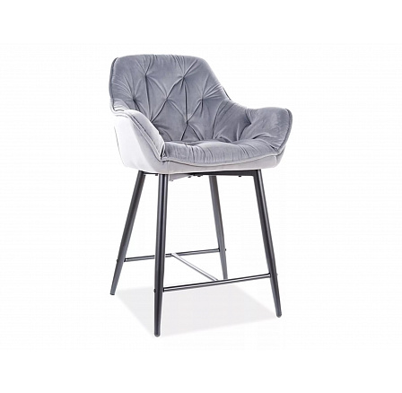 Barová stolička CHERRY H-2, čierna/sivá Bluvel 14 Barová stolička CHERRY H-2, čierna/sivá Bluvel 14