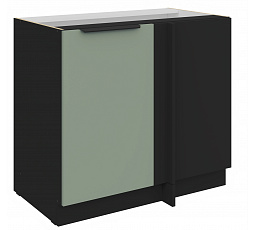 Dolní rohová skříňka ARIA - 105 ND 1F BB, Černá/Aquamarine