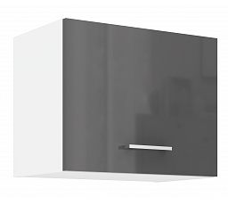 Horní skříňka SOLA - 50 OK-40 1F, Bílá/Šedý Lesk