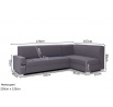 Rohová sedacia súprava MIX s taburetom, Malmo 95, Ľavá