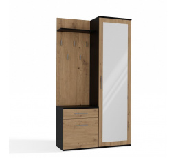 Predsieňová zostava Topaz, antracit/dub artisan