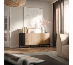 Komoda MERCI 150, čierny/artisan