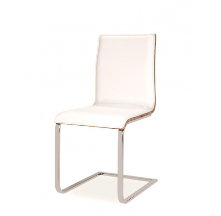 H-690 jedálenská stolička eko biela / operadlo dub sonoma/chróm ( H690 ) (S) (K150-Z)