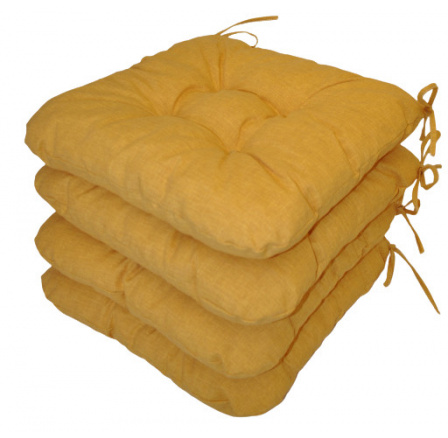 UNI vankúš na sedenie žltý - sada 4 kusov