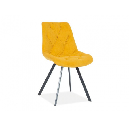 Jedálenská stolička VALENTE Velvet, Curry Bluvel 68/čierna matná Jedálenská stolička VALENTE Velvet, Curry Bluvel 68/čierna matná