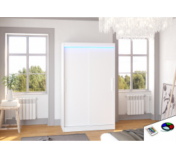 Posuvná skriňa s LED osvetlením COLLIN 120 Biela+Biela