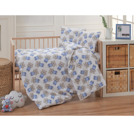 Bavlnené detské obliečky do malej postieľky 90x135, 45x60 cm Medvedík zipsový uzáver