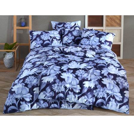 Francúzske obliečky Satén 220x200, 70x90cm Marsily modrá