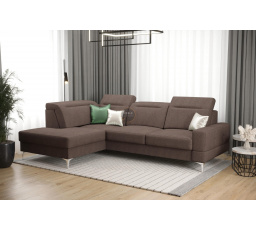 Rohová sedacia súprava MALIBU MINI 180X250 - hnedá, ľavá
