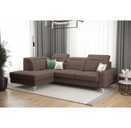 Rohová sedacia súprava MALIBU MINI 180X250 - hnedá, ľavá