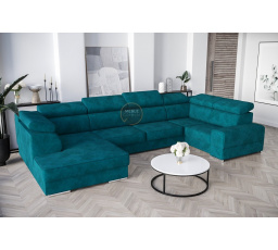 Rohová sedacia súprava ROYAL MAX I 210x375x185 - pravá, tyrkysová