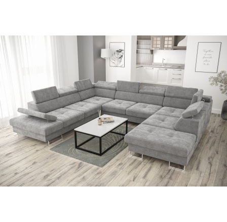 Rohová sedacia súprava GALAXY MAX I s funkciou spania 280x350x225 - sivá, ľavá