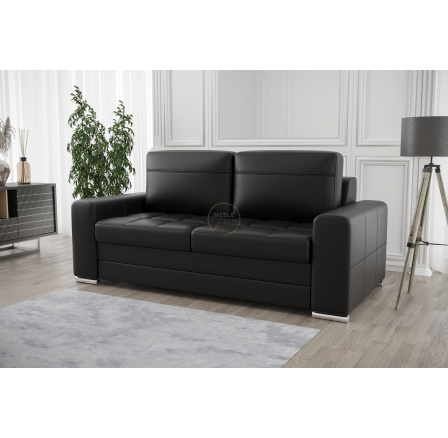 Sofa VERONA IV 205 cm prírodná koža - čierna koža