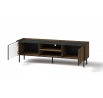 TV komoda PRESTIGO - P7, Warmia Walnut/San Sebastian/čierny mat