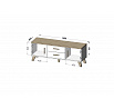 TV komoda LOTTA 140 (2D2S), biela / dub sonoma