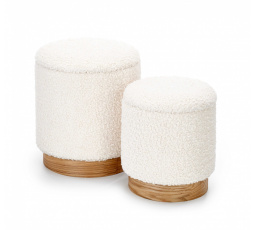 Sada 2 taburetov CANCUN, krémová/prírodná