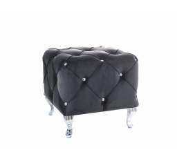 Taburet HESTIA K VELVET, čierna BLUVEL 19/strieborná