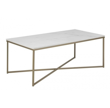 Konferenčný stolík Alisma obdĺžnikový Brass/Mar able