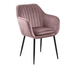 Stolička Emilia Velvet dusty rose/čierna