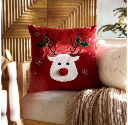 Obliečka na vankúš SOB s červenou bambuľou 45x45 cm XM22 979914