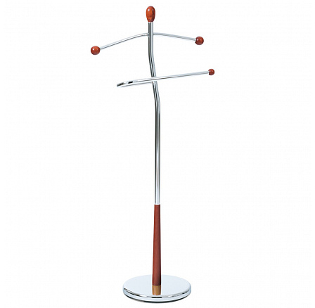 Nemý sluha, výška 118 cm, masívne kaučukové drevo, hnedé morenie, kovový chróm, nos. 5 kg