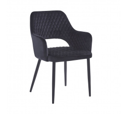 Zamatová stolička čierna - čierny rám K3-FX B