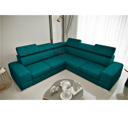 Rohová sedacia súprava ROYAL MAX 286×286 - pravá, tyrkysová