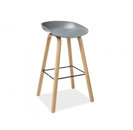 Barová stolička STING sivá/dubová