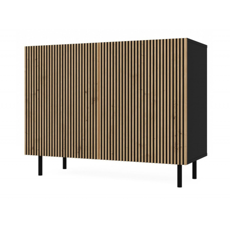 Komoda KARIS 2D-L, čierna/Dub artisan Komoda KARIS 2D-L, čierna/Dub artisan