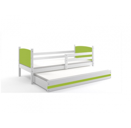 Posteľ z masívneho dreva pre 2 deti TAMI 2 - biela/zelená