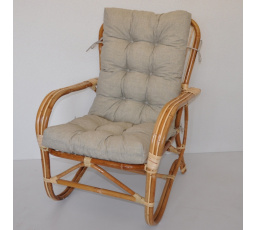 Ratanové kreslo Nilam vankúš tmavobéžové zvýraznenia