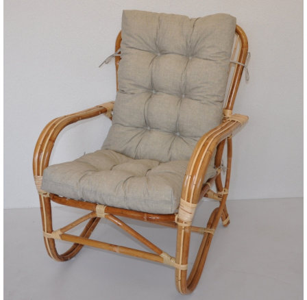 Ratanové kreslo Nilam vankúš tmavobéžové zvýraznenia