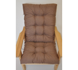 Vankúš pre záhradné kreslo vysoký - látka hnedá melír