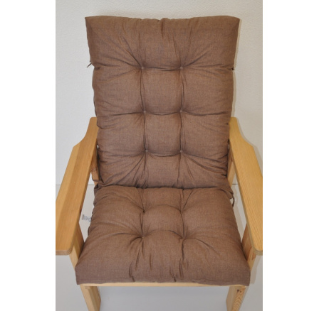 Vankúš pre záhradné kreslo vysoký - látka hnedá melír