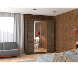 Posuvná skriňa so zrkadlom DALLAS 180 Choco+Choco